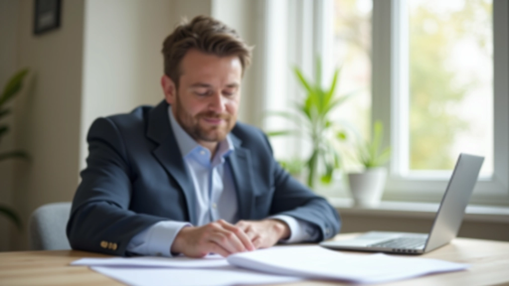 Person sitzt am Schreibtisch und plant Budget mit Diagrammen und Notizen